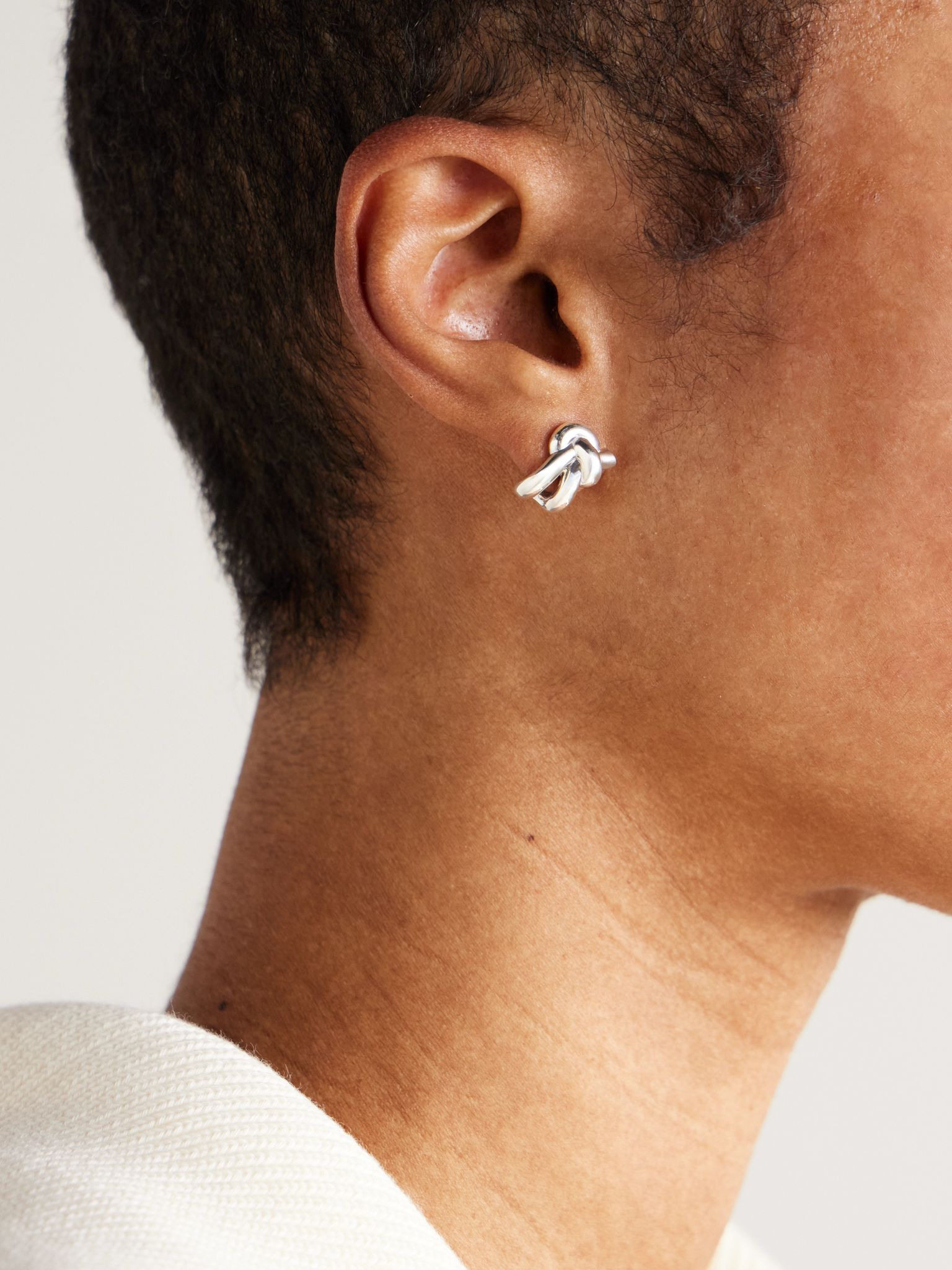 Knot silver earrings Silver - 2