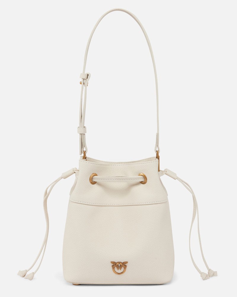SMALL LEATHER BUCKET BAG WITH SHOULDER STRAP 1