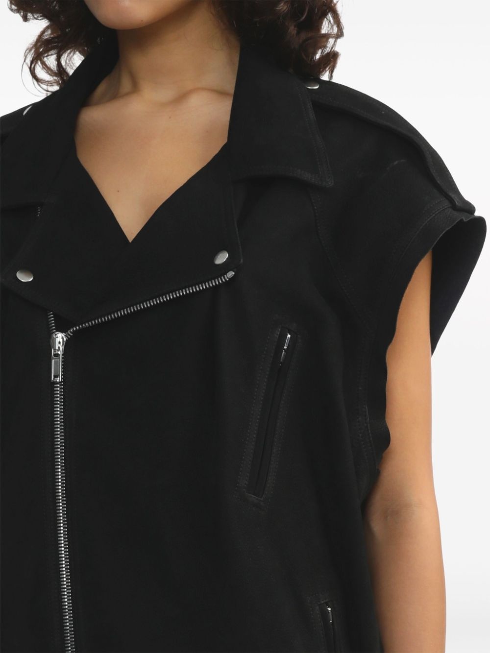leather biker vest - 5