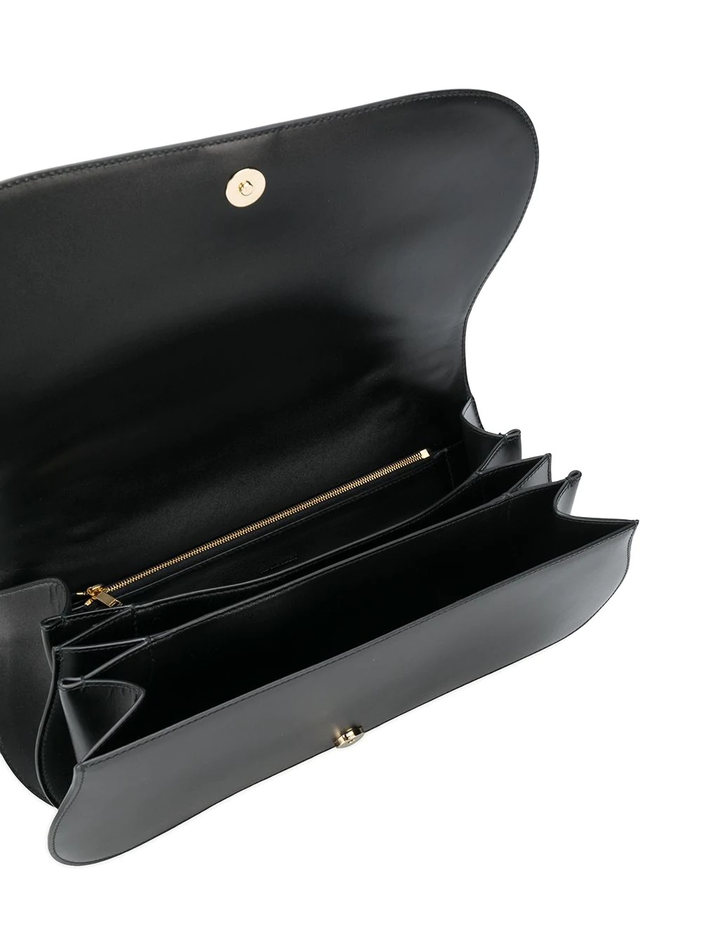 curved leather shoulder bag - 5