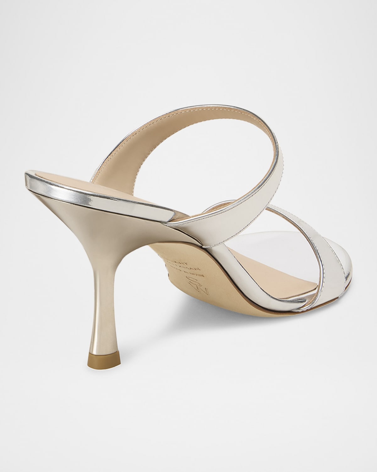 Nudist Metallic Leather Slide Sandals - 3
