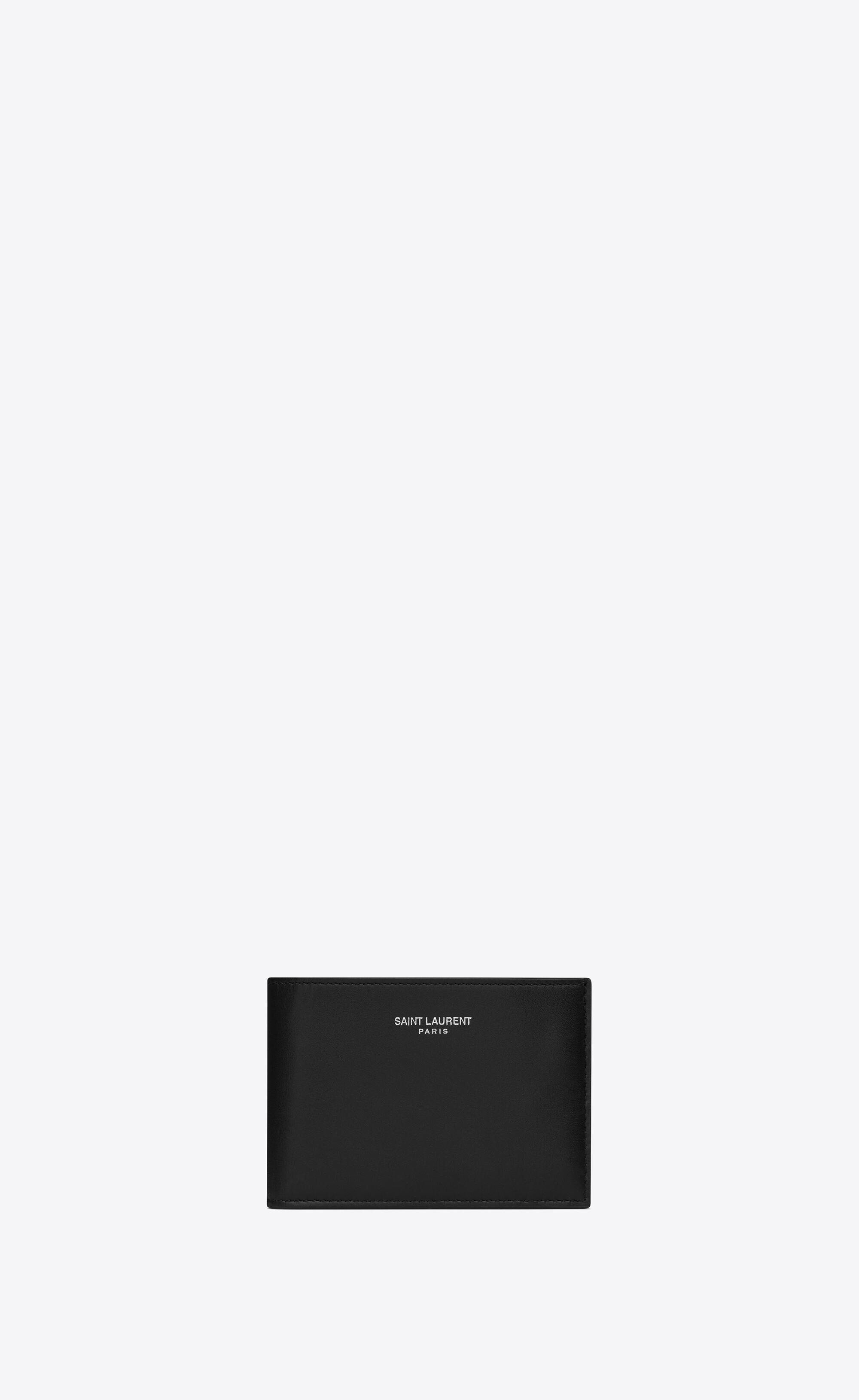 saint laurent paris compact card case in smooth leather - 1