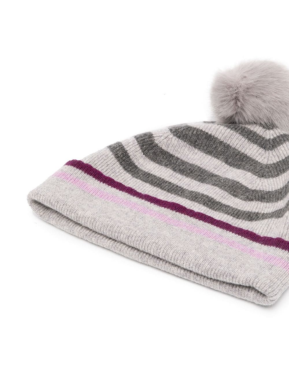 striped pompom hat - 2