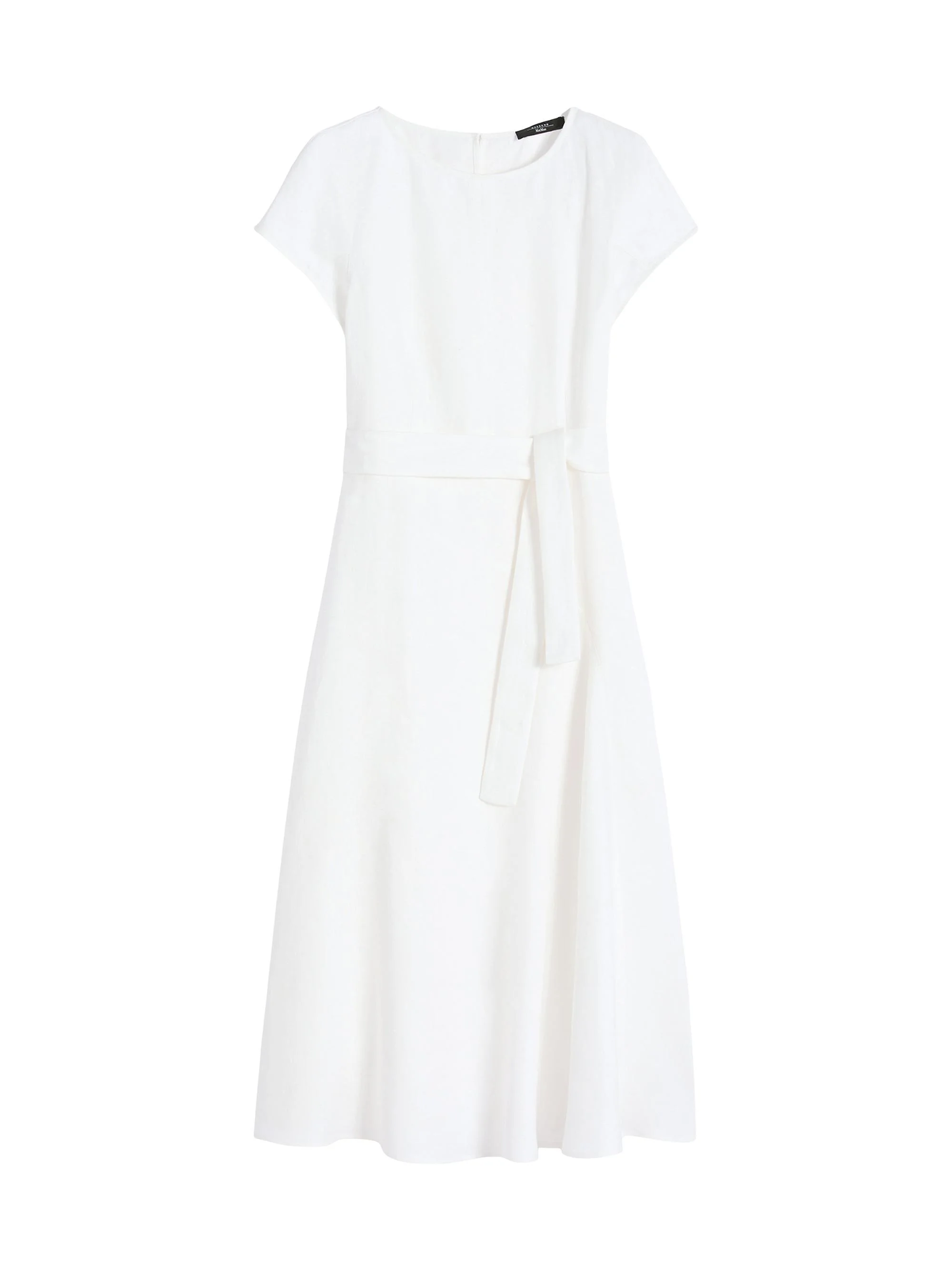 Women's Linen Canvas Midi Dress - White - 1