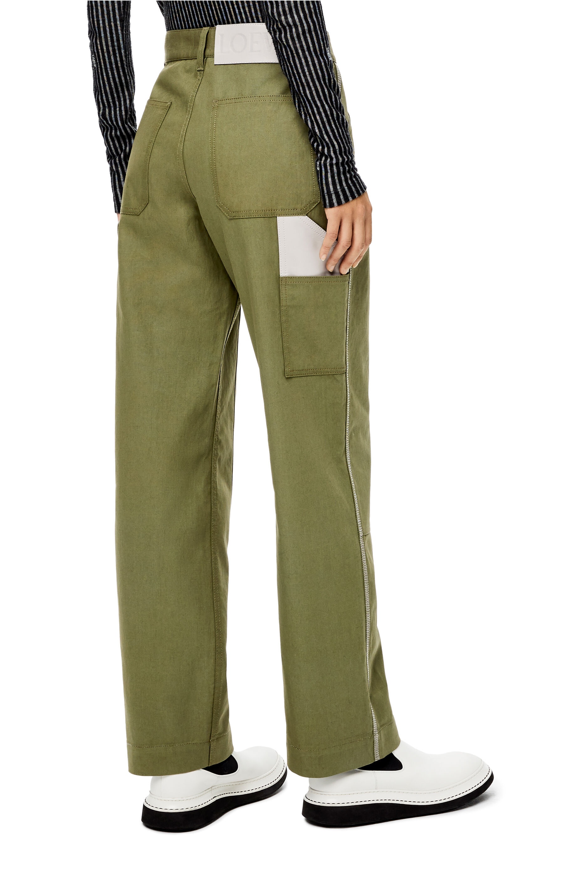 Utilitarian trousers in cotton and linen - 4