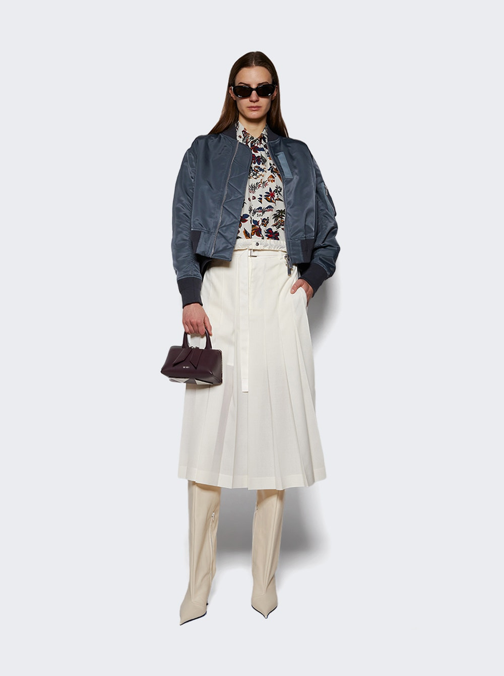 Twill Bomber Jacket Blue And Grey - 2