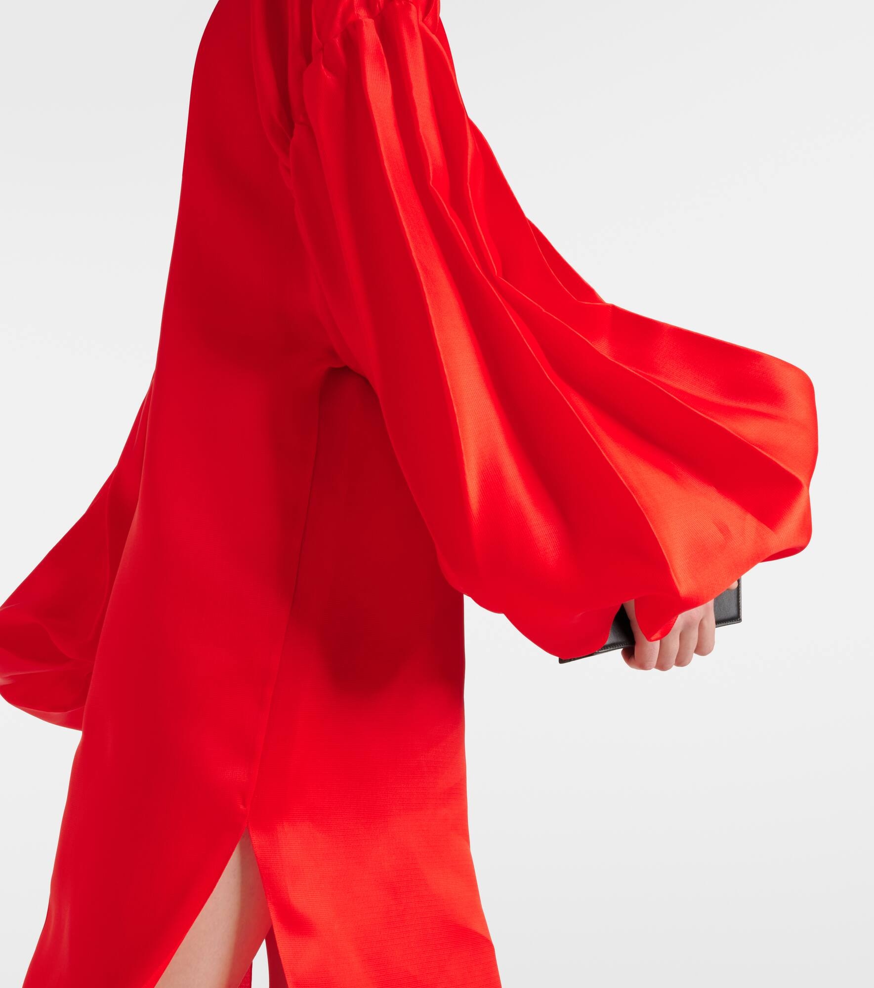 Zelma puff-sleeve silk gown - 5