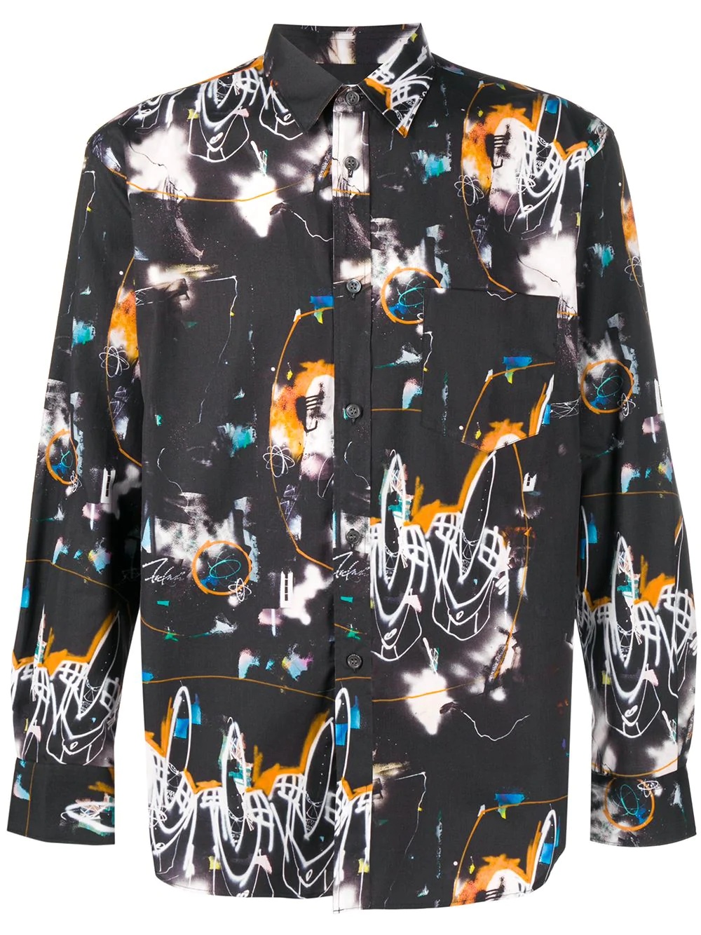 abstract print long-sleeve shirt - 1