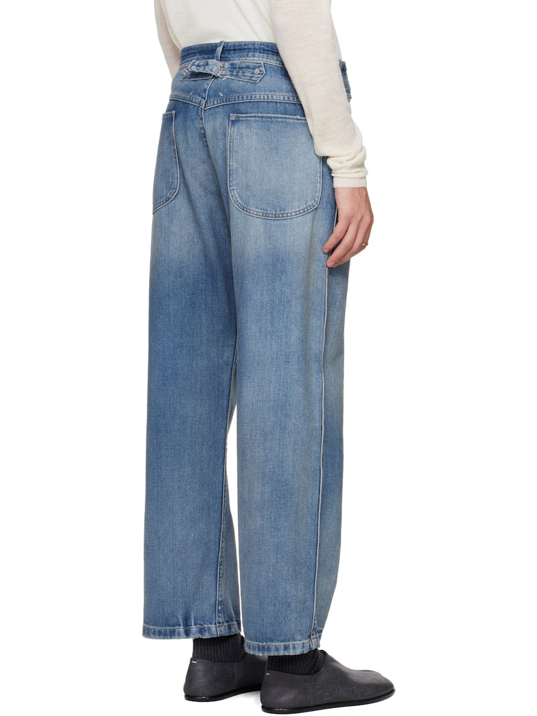 Blue Distressed Jeans - 3