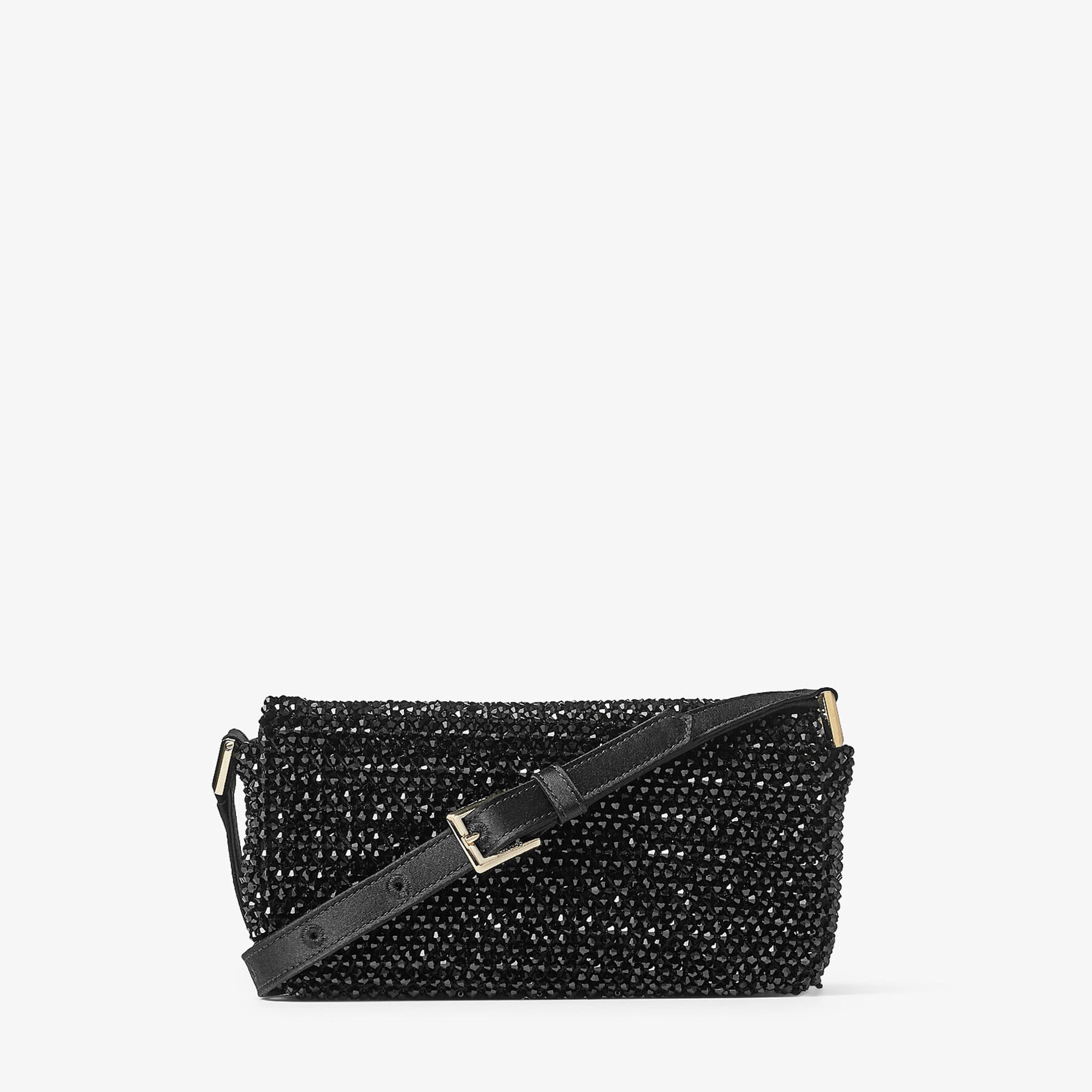 Avenue Mini Shoulder
Black Satin Mini Shoulder Bag with Crystal Fringe - 6