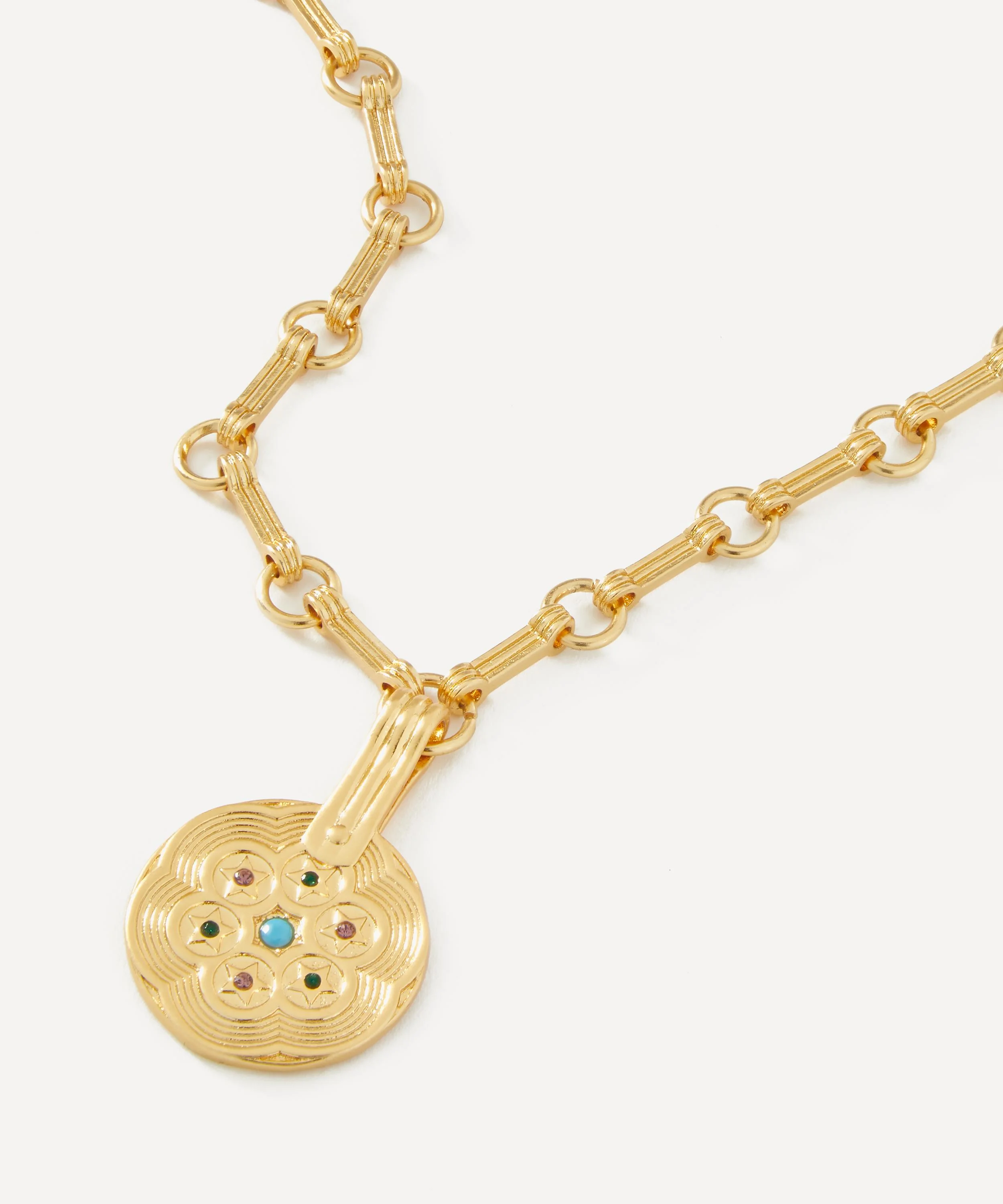 18ct Gold Plated Sol Pendant Necklace - 1