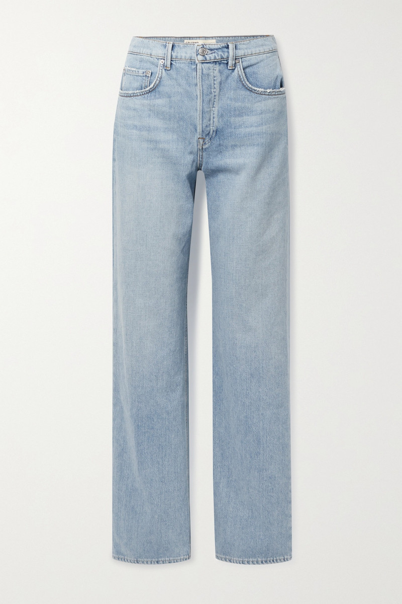 Brooklyn distressed high-rise straight-leg jeans - 1