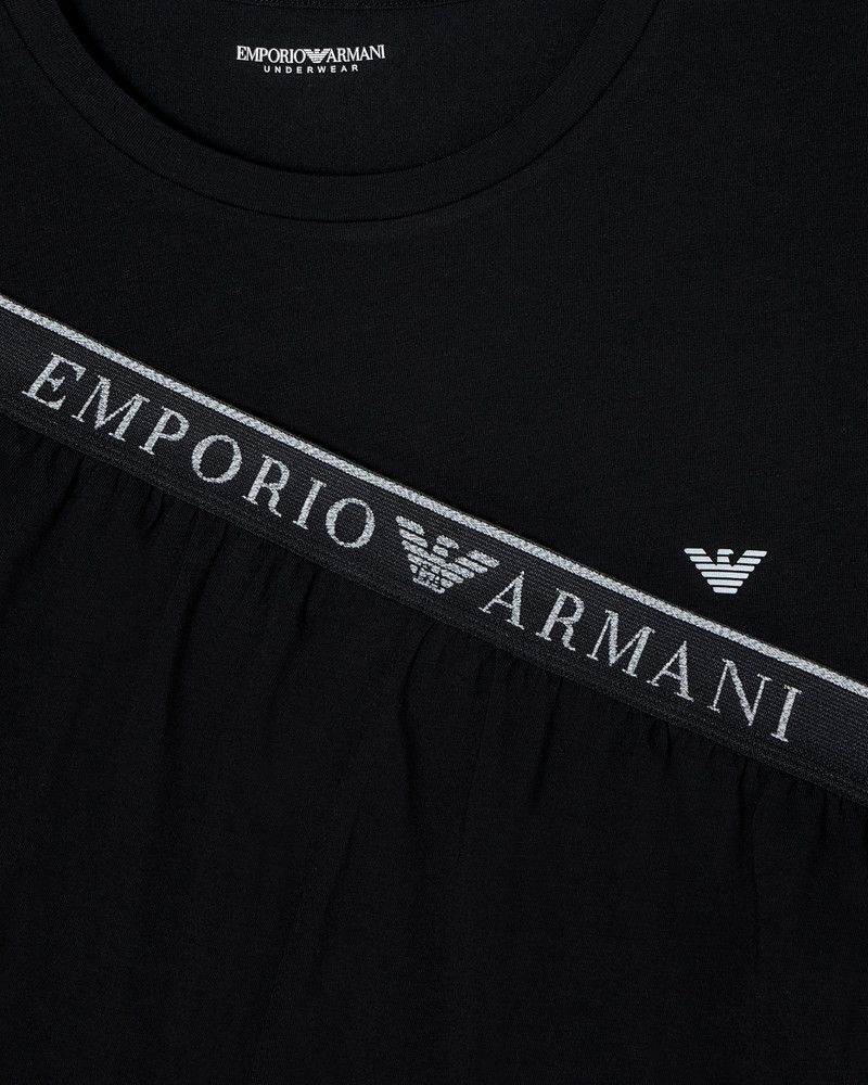 EMPORIO ARMANI ASV ENDURANCE ORGANIC JERSEY PYJAMAS WITH BERMUDA SHORTS outlook