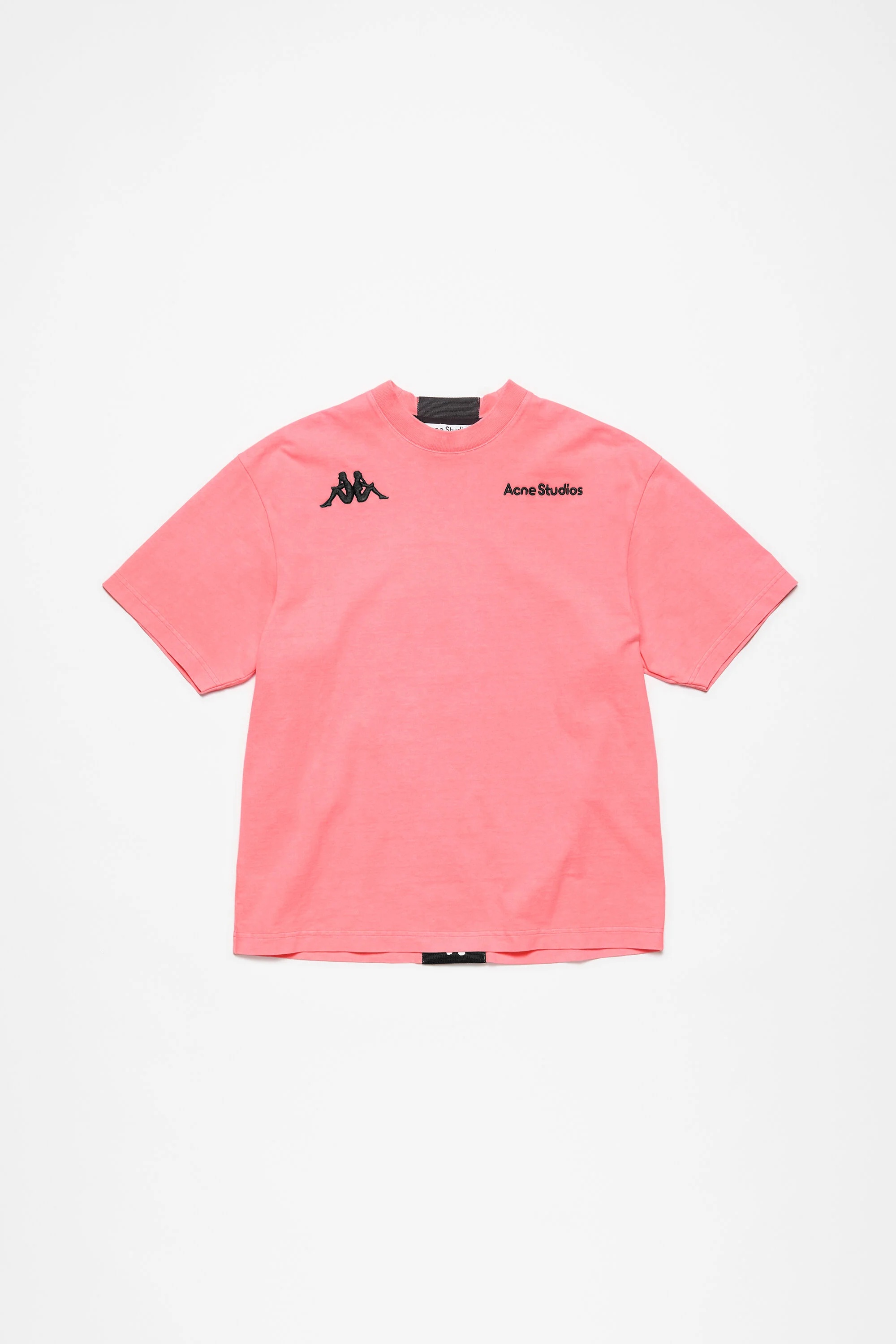 Short sleeve logo t-shirt - Acne Studios x Kappa - Neon Pink - 5
