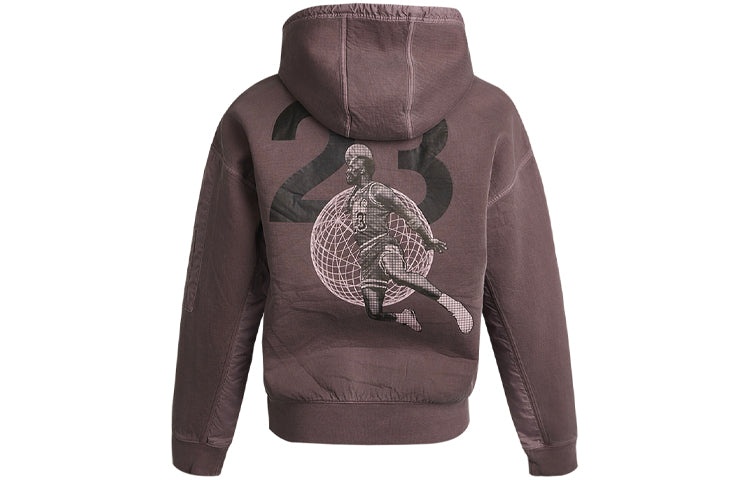 Air Jordan 23 Engineered Casual Sports Letter Logo Hooded Long Sleeve Sweater For Men Brown CV2768-2 - 2