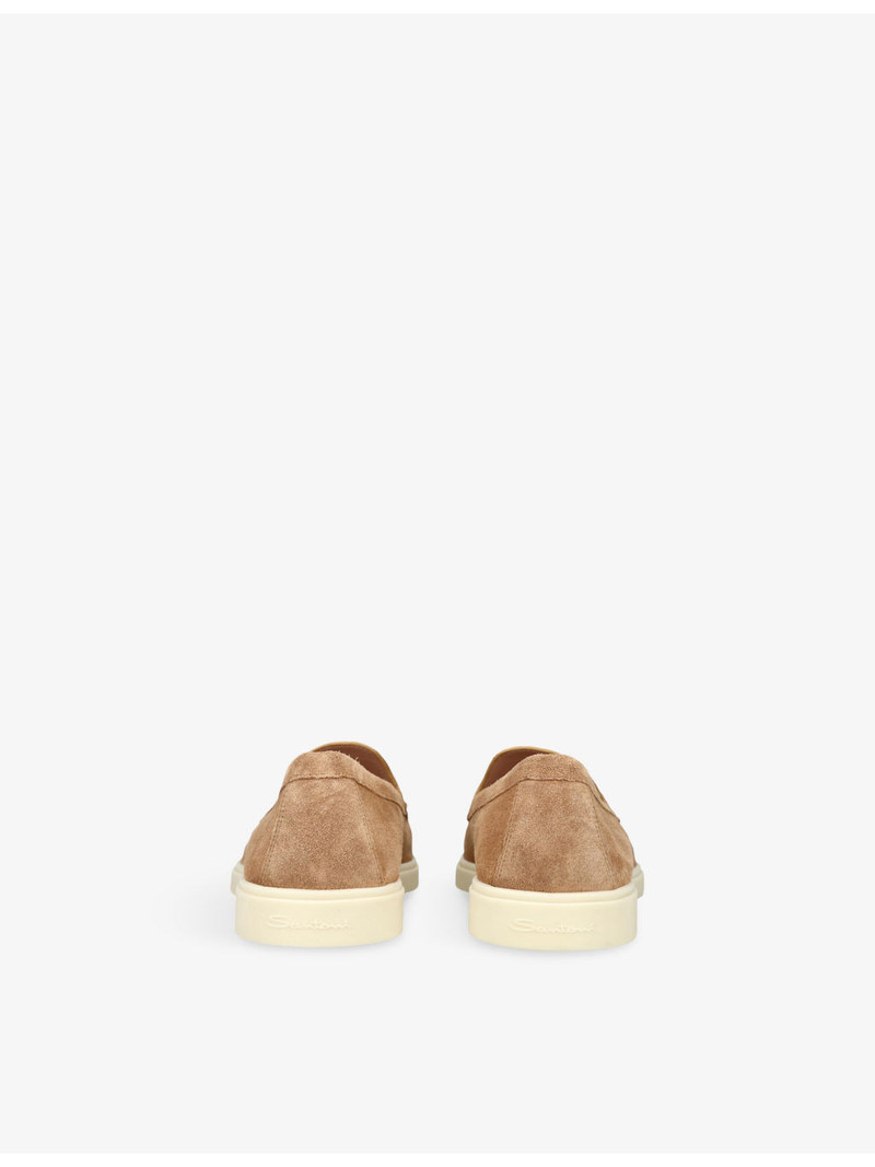 Santoni Almond-Toe Suede Loafers outlook