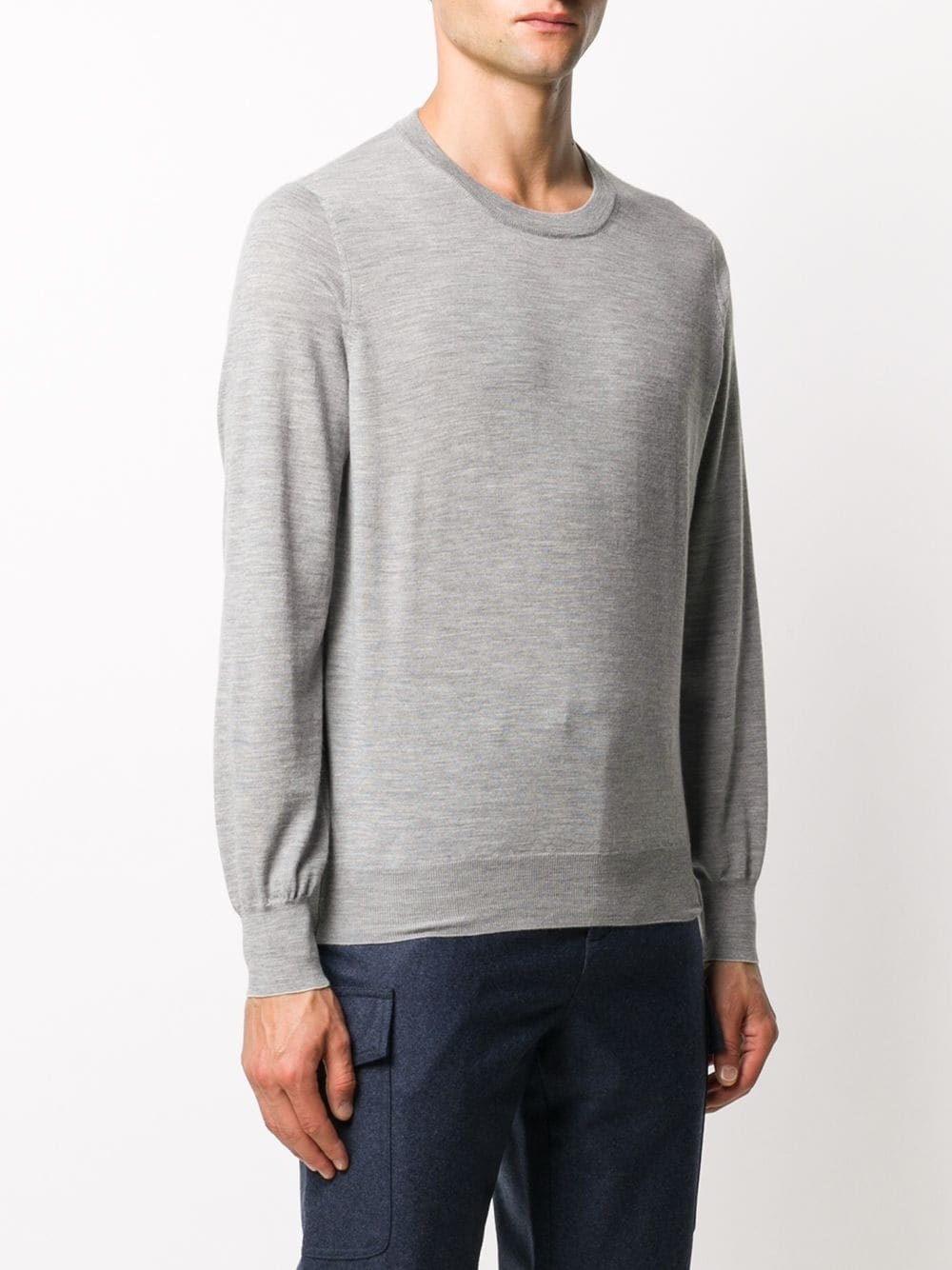 plain crew-neck pullover - 3