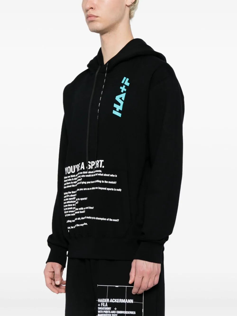 TEXT-PRINT COTTON HOODIE - 3