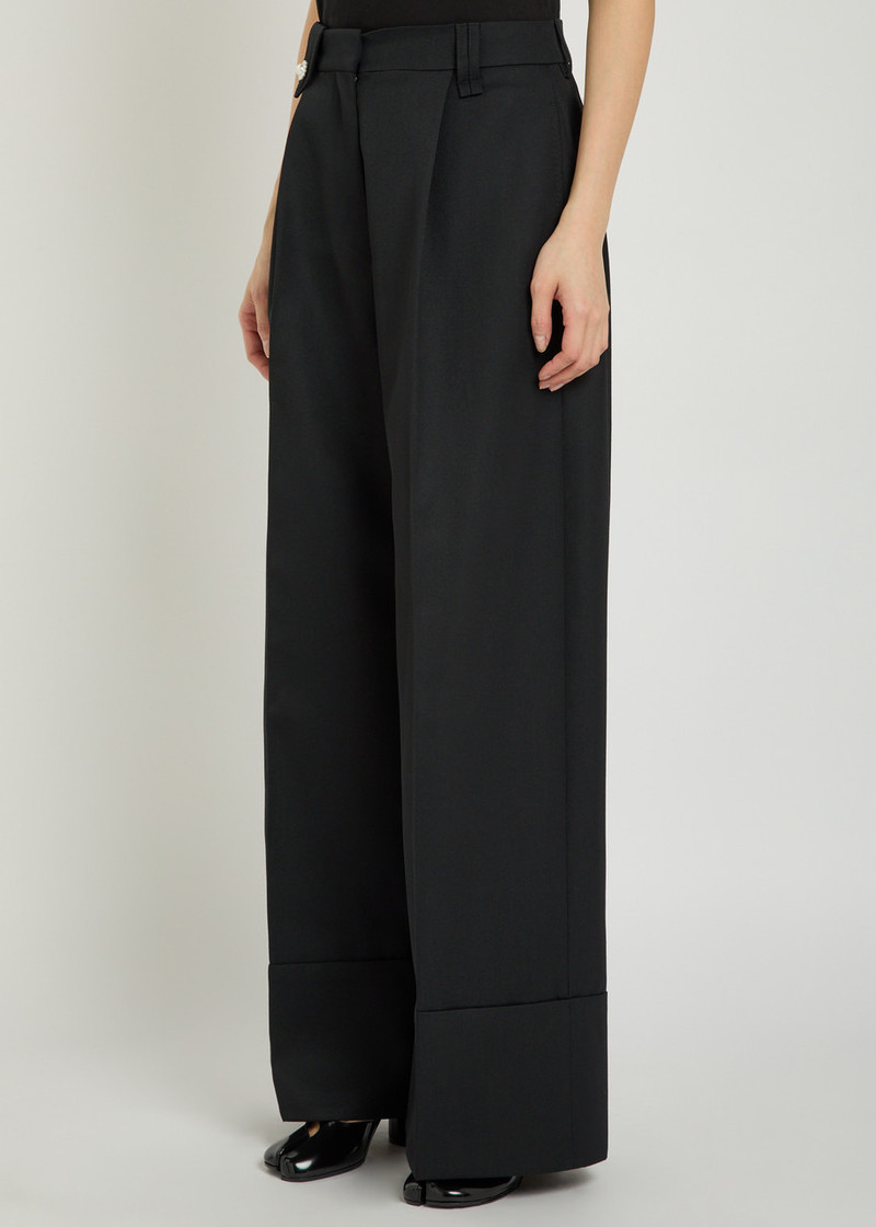 Simone Rocha Simone Rocha Turn-up Wide-leg Gabardine Trousers outlook