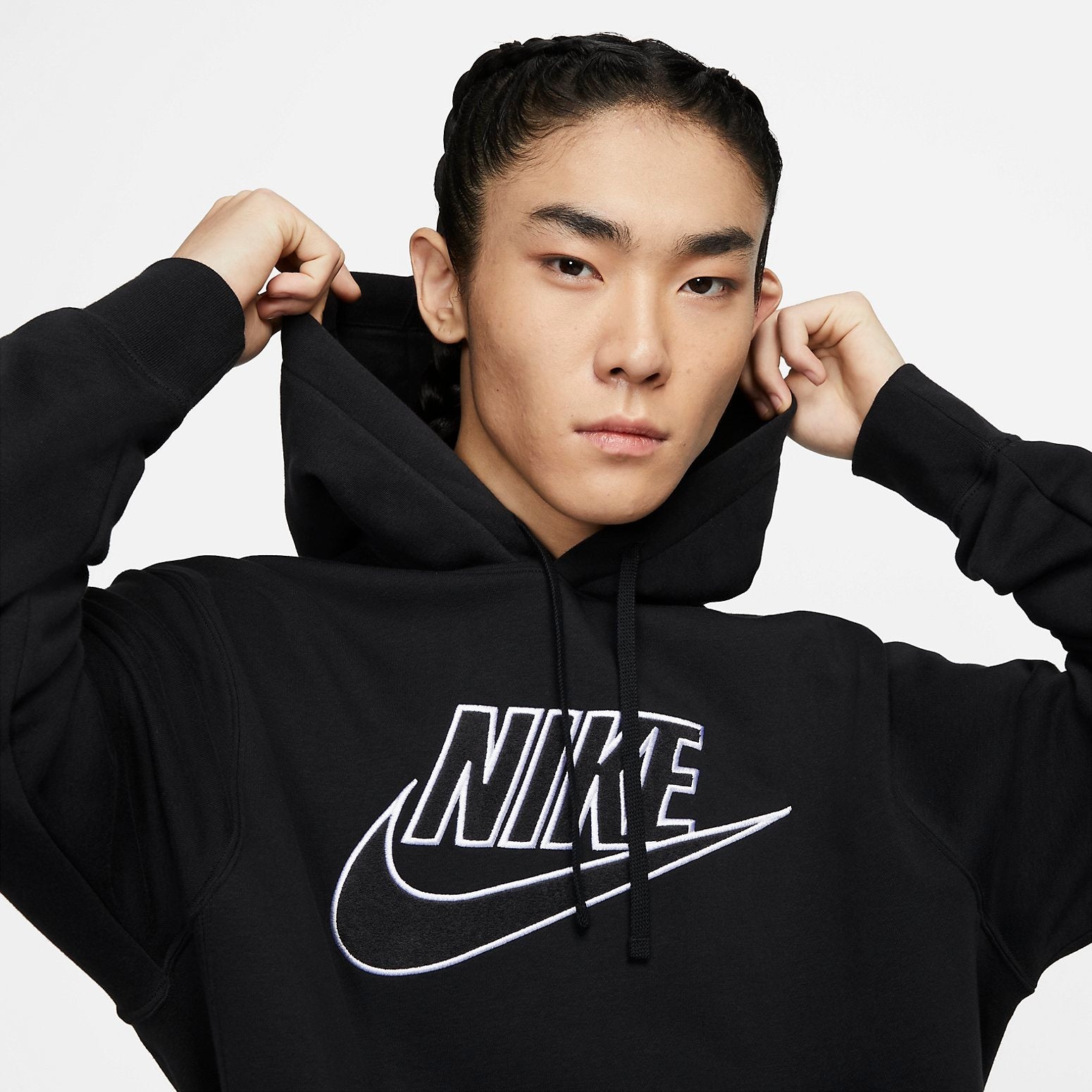 Nike Sportswear Club Fleece Graphic Pullover Hoodie 'Black' DX1518-010 - 3