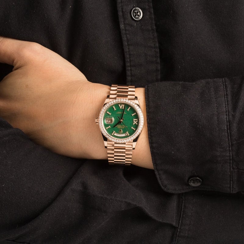 Rolex Day-Date 36 Ref 128345 Green Aventurine Dial - 5