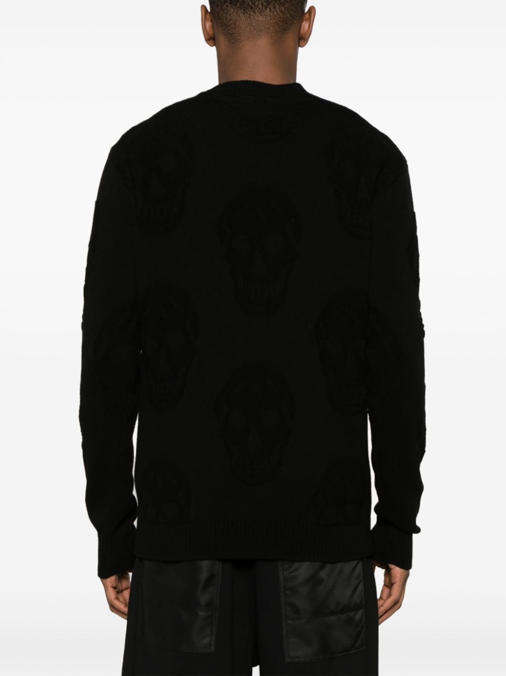 Skull-jacquard cotton jumper - 4