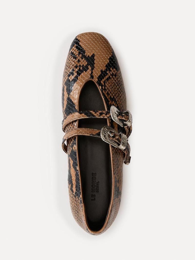 LE MONDE BÉRYL Classic Claudia / Fango Leather Snake Effect outlook