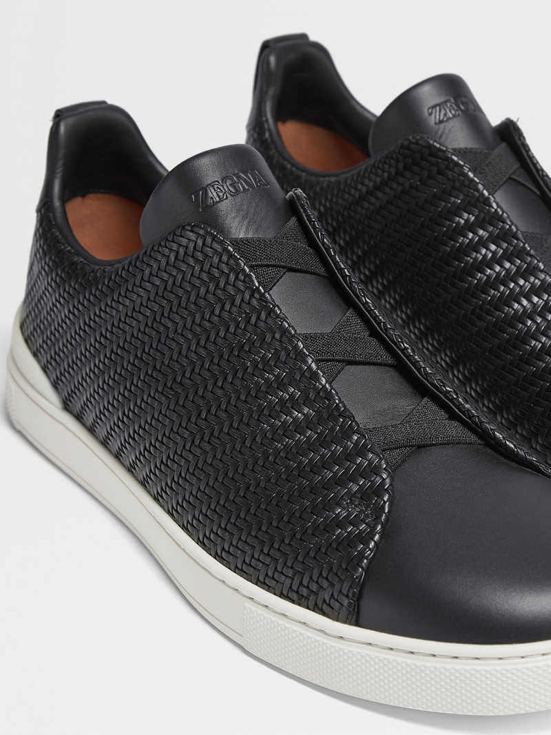 ZEGNA BLACK PELLETESSUTA™ LEATHER TRIPLE STITCH™ SNEAKERS outlook