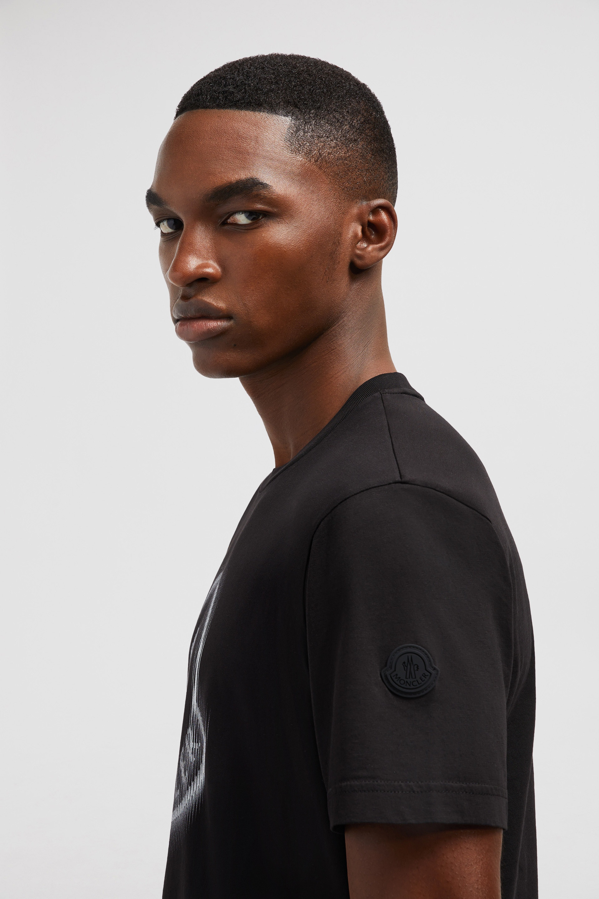Blurred Logo Cotton T-Shirt - 4