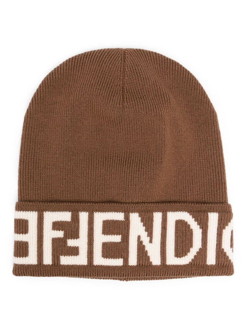 FF-motif turn-up brim beanie 1