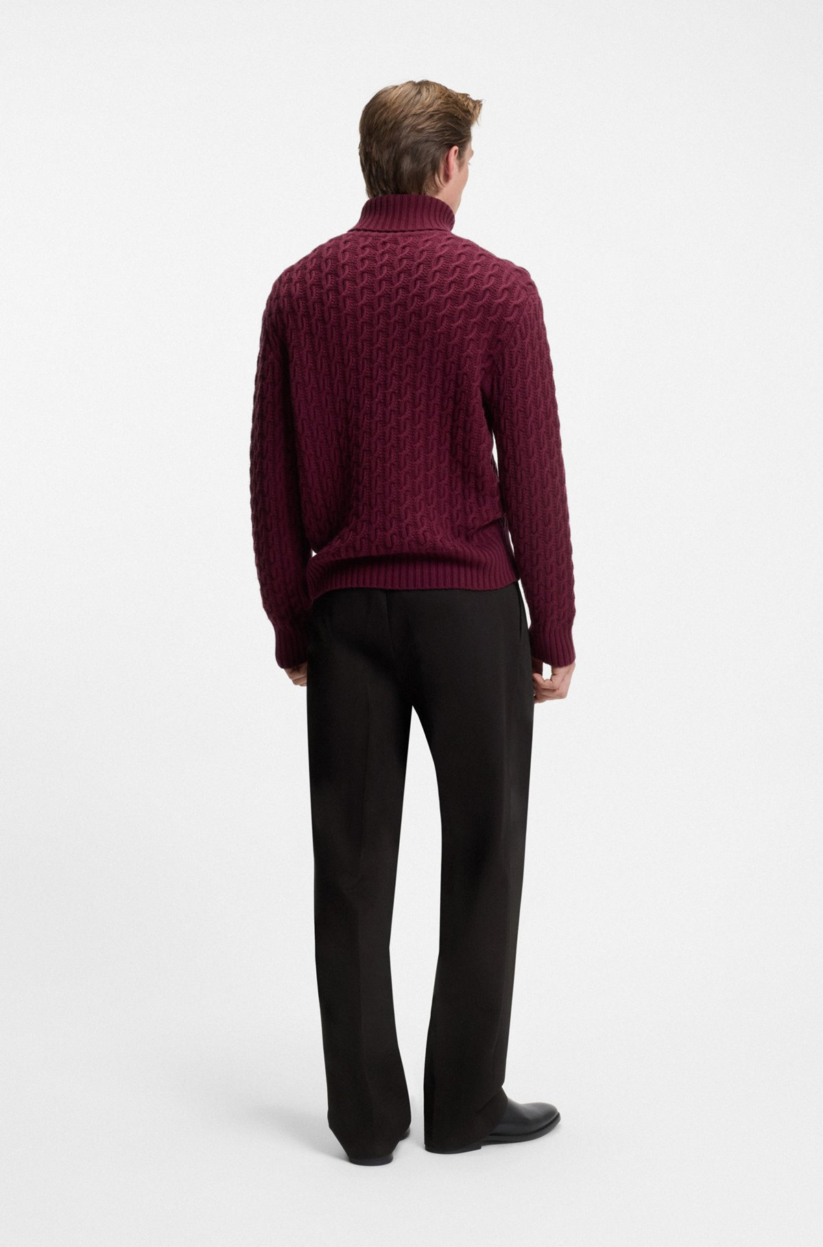 BECKHAM X BOSS MICRO-PATTERNED TROUSERS IN COTTON - 4