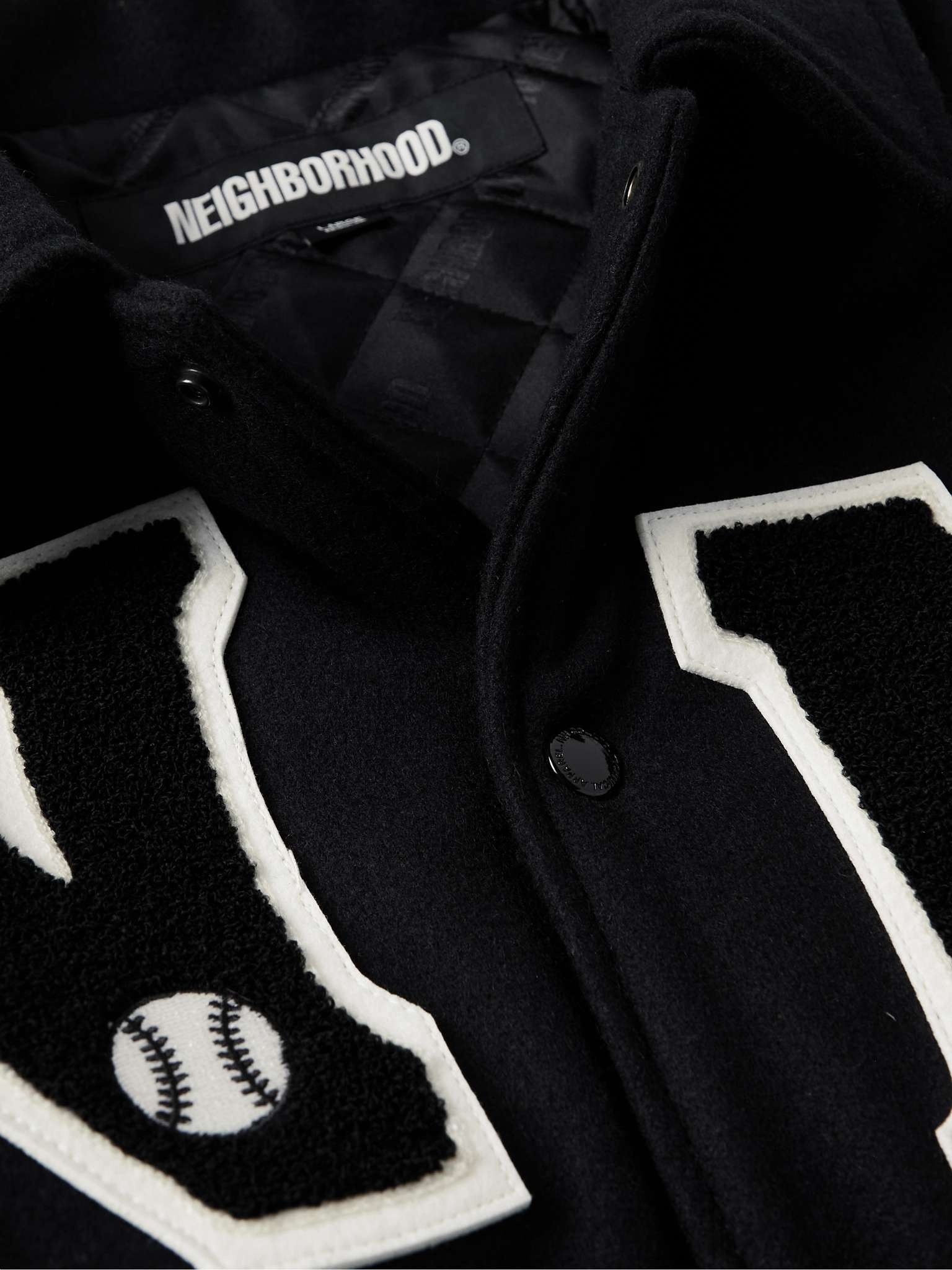 Stadium Appliquéd Wool-Blend and Leather Varsity Jacket - 6