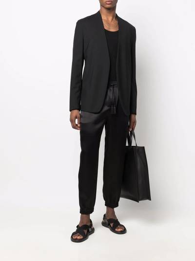 SAINT LAURENT drawstring-waist tassel-detail track trousers outlook