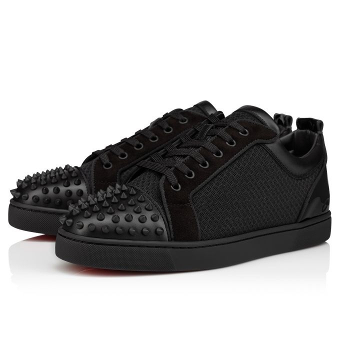 Fun Louis Junior Studded Mesh and Leather Sneakers