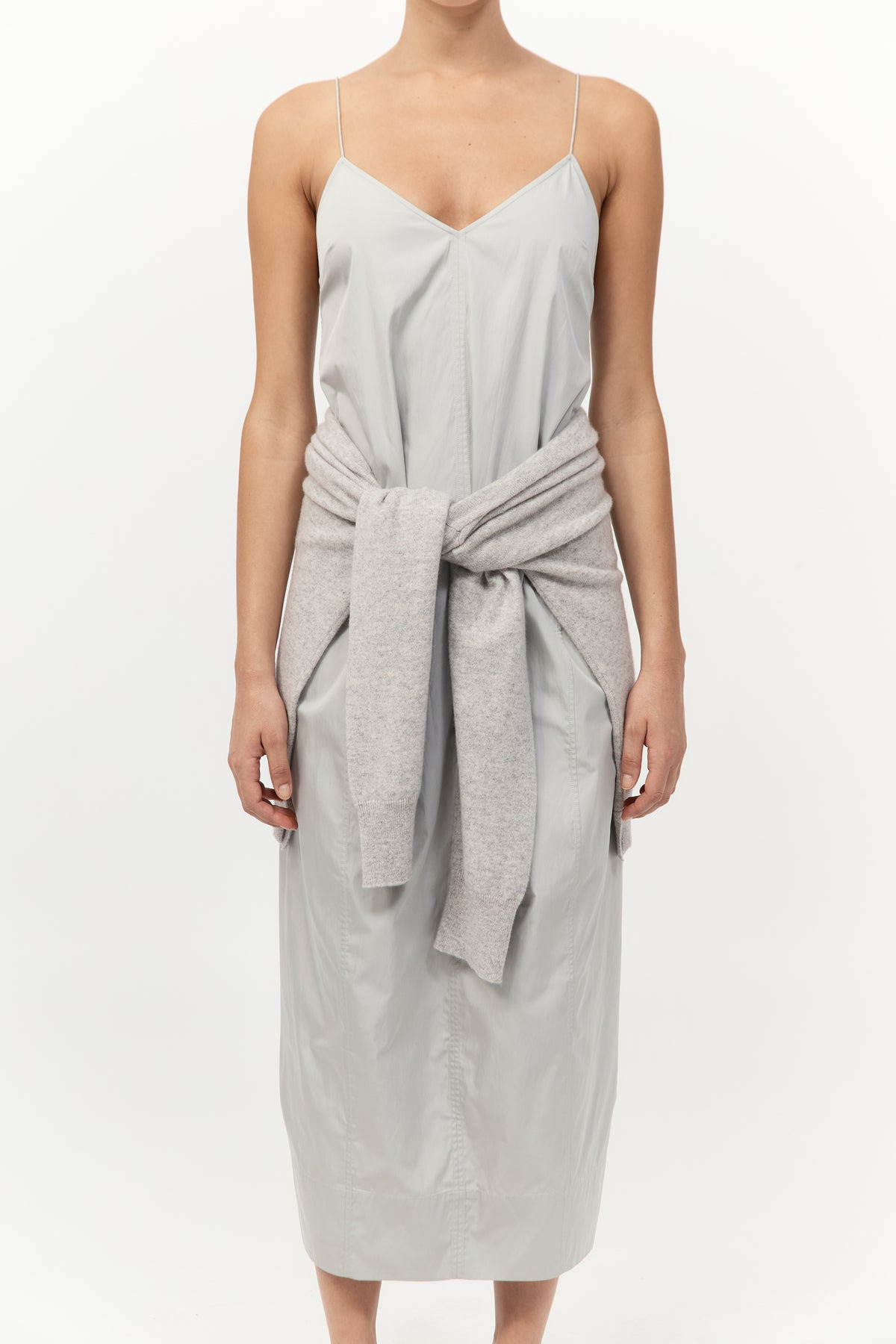 Paper Taffeta Cocoon Dress - Silver - 3