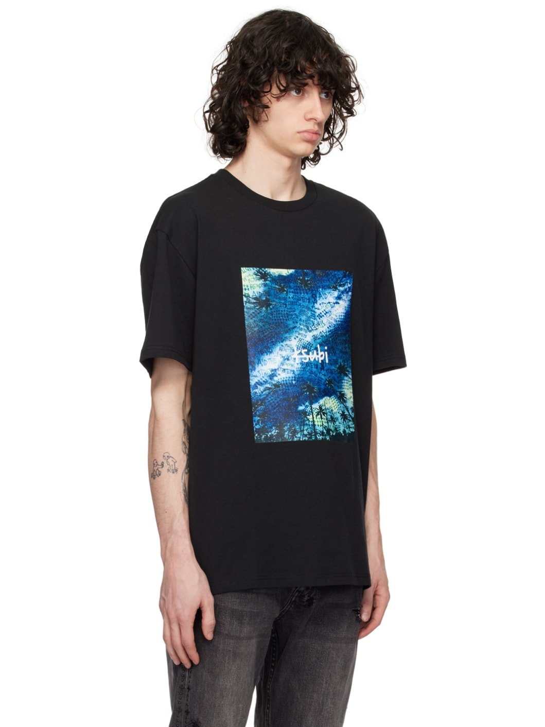 Black Space Palm Biggie T-Shirt - 2