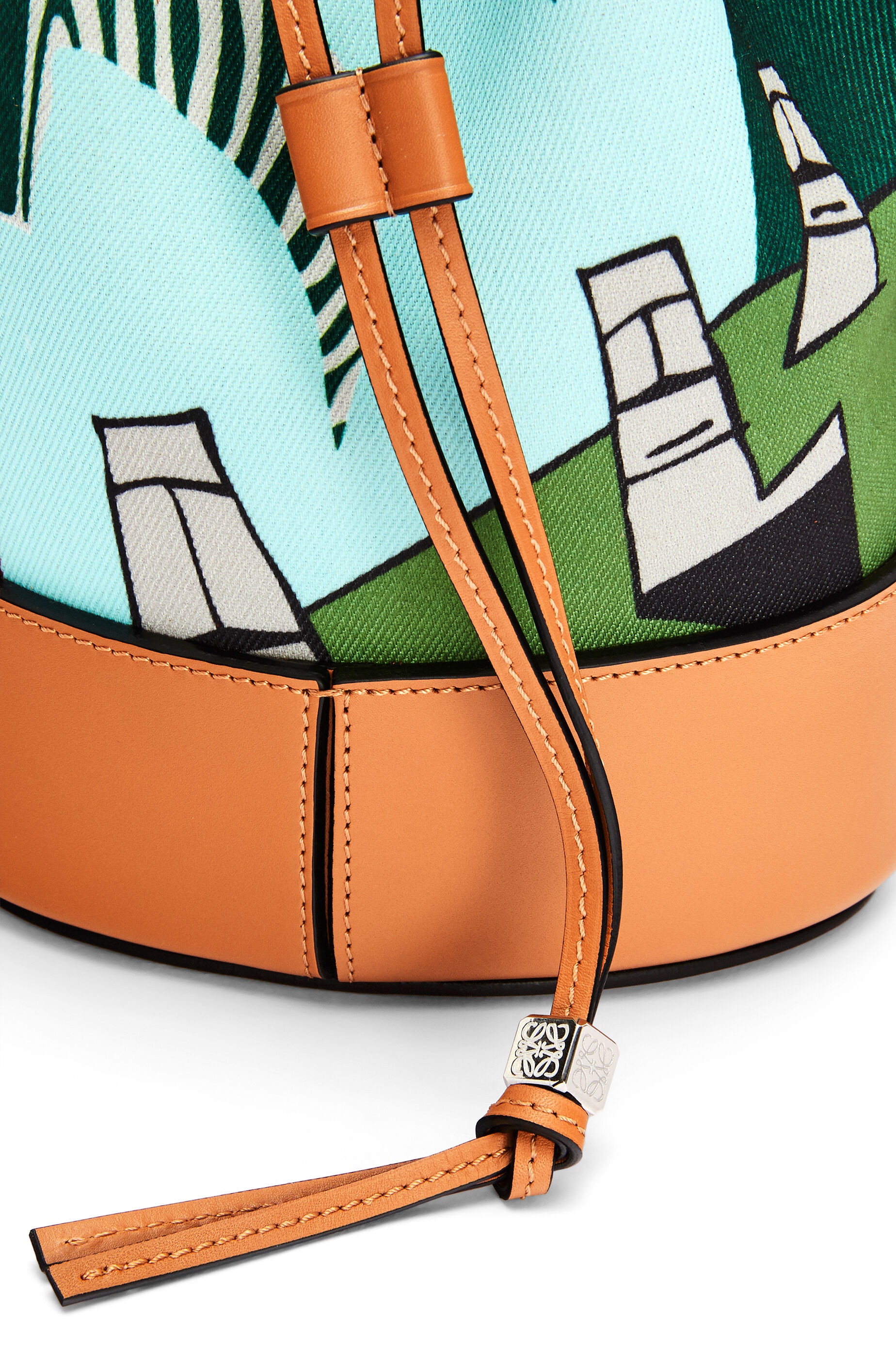 Small Easter Island Balloon bag in canvas and calfskin - 8