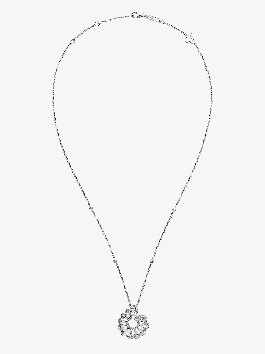 Precious Lace Vague 18ct white-gold 1.24ct round-cut diamond pendant necklace - 2