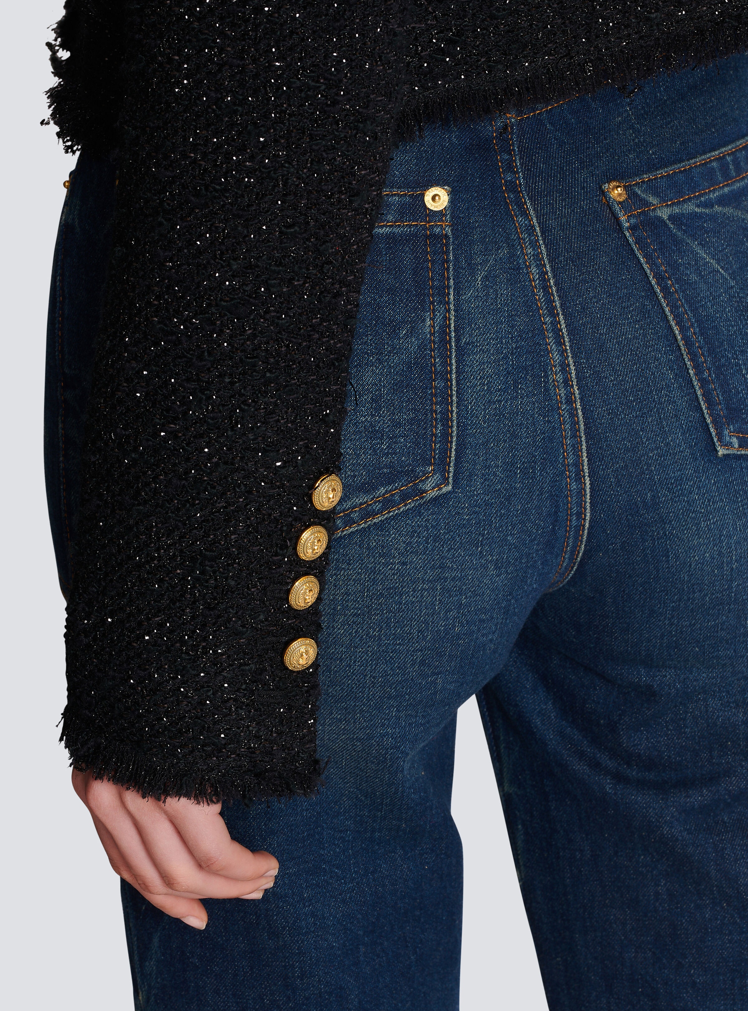 Cropped lurex tweed jacket - 6