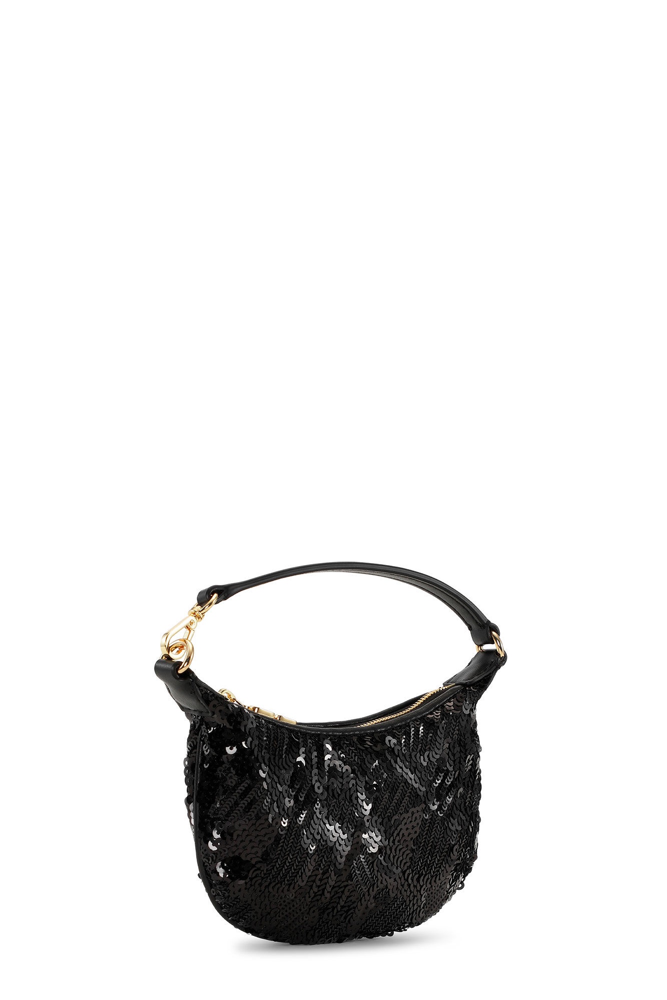 BLACK BUTTERFLY MINI FLAT SEQUIN POUCH - 2