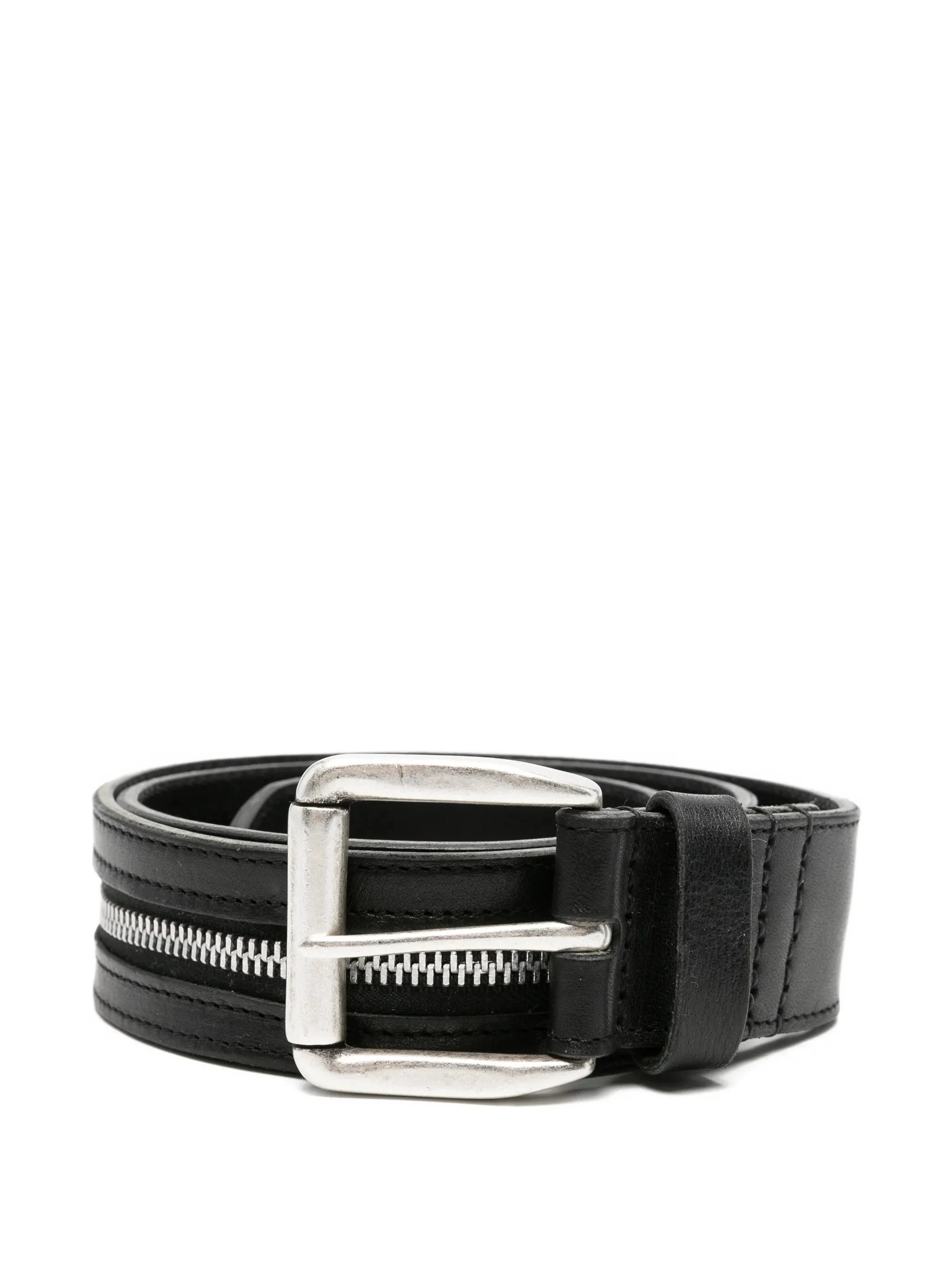 zipped leather belt - 1