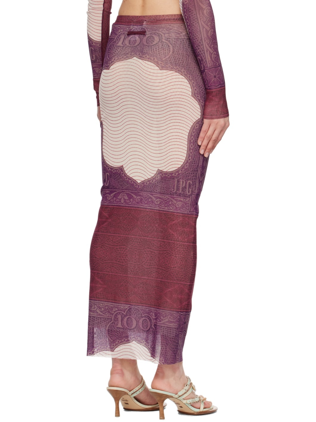 Burgundy & Purple 'The Cartouche' Maxi Skirt - 3