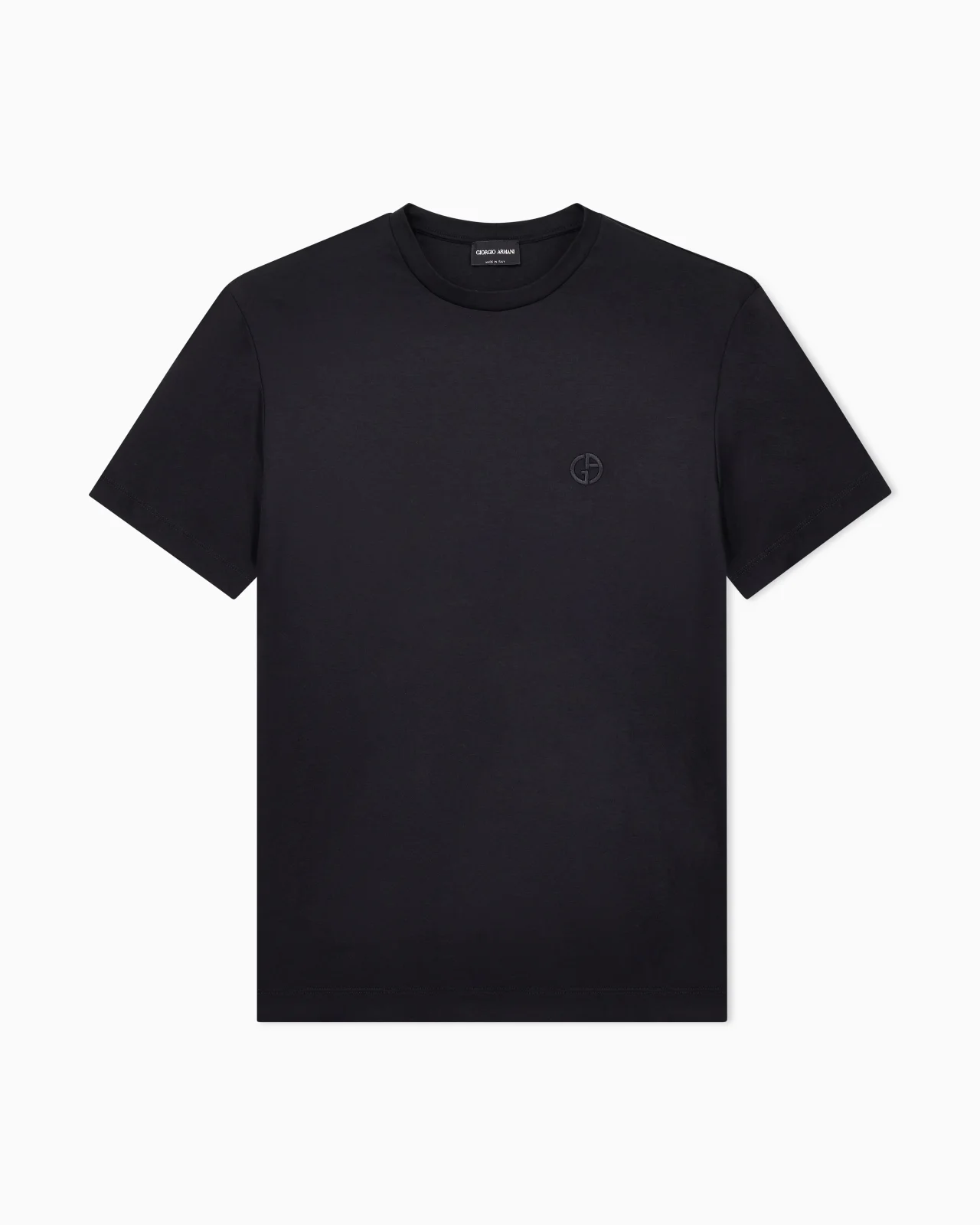 COTTON-INTERLOCK T-SHIRT WITH EMBROIDERED LOGO - 1