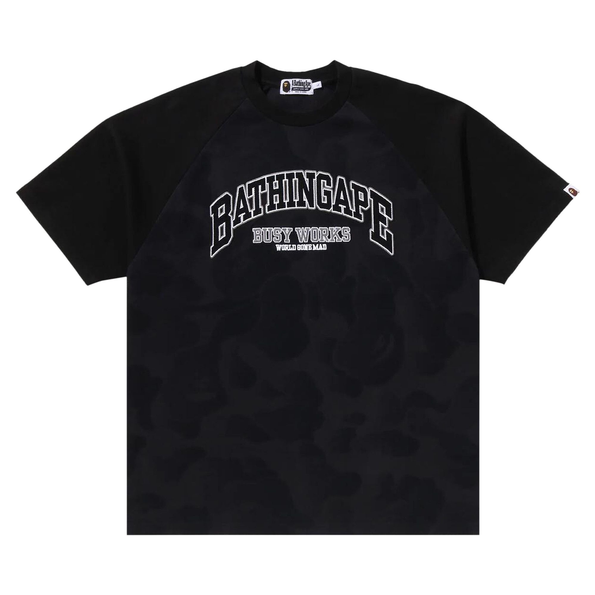 BAPE Bathing Ape Raglan Sleeve Relaxed Fit Tee 'Black' - 1