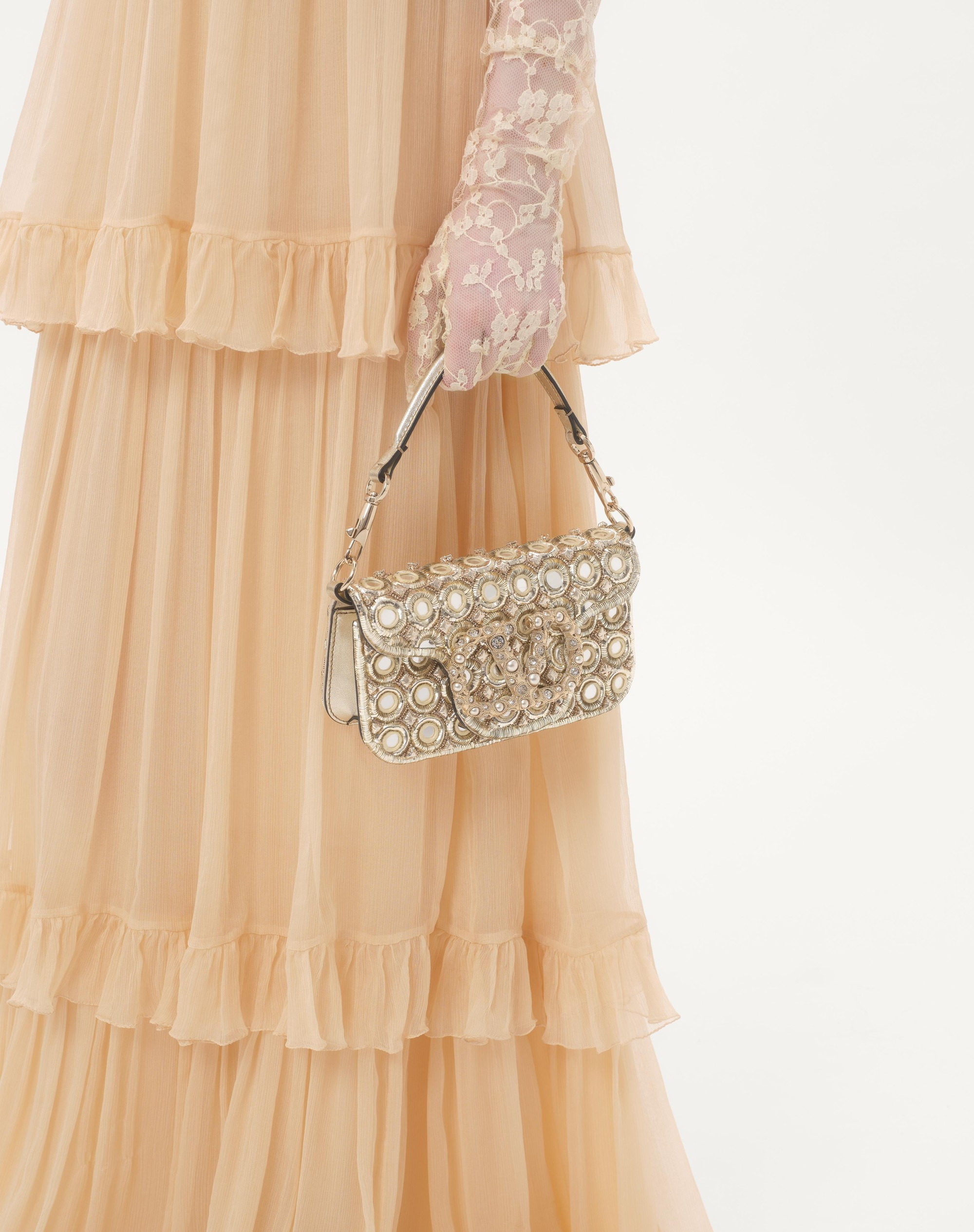 VALENTINO GARAVANI LOCÒ SMALL SHOULDER BAG EMBROIDERED WITH JEWEL LOGO - 7