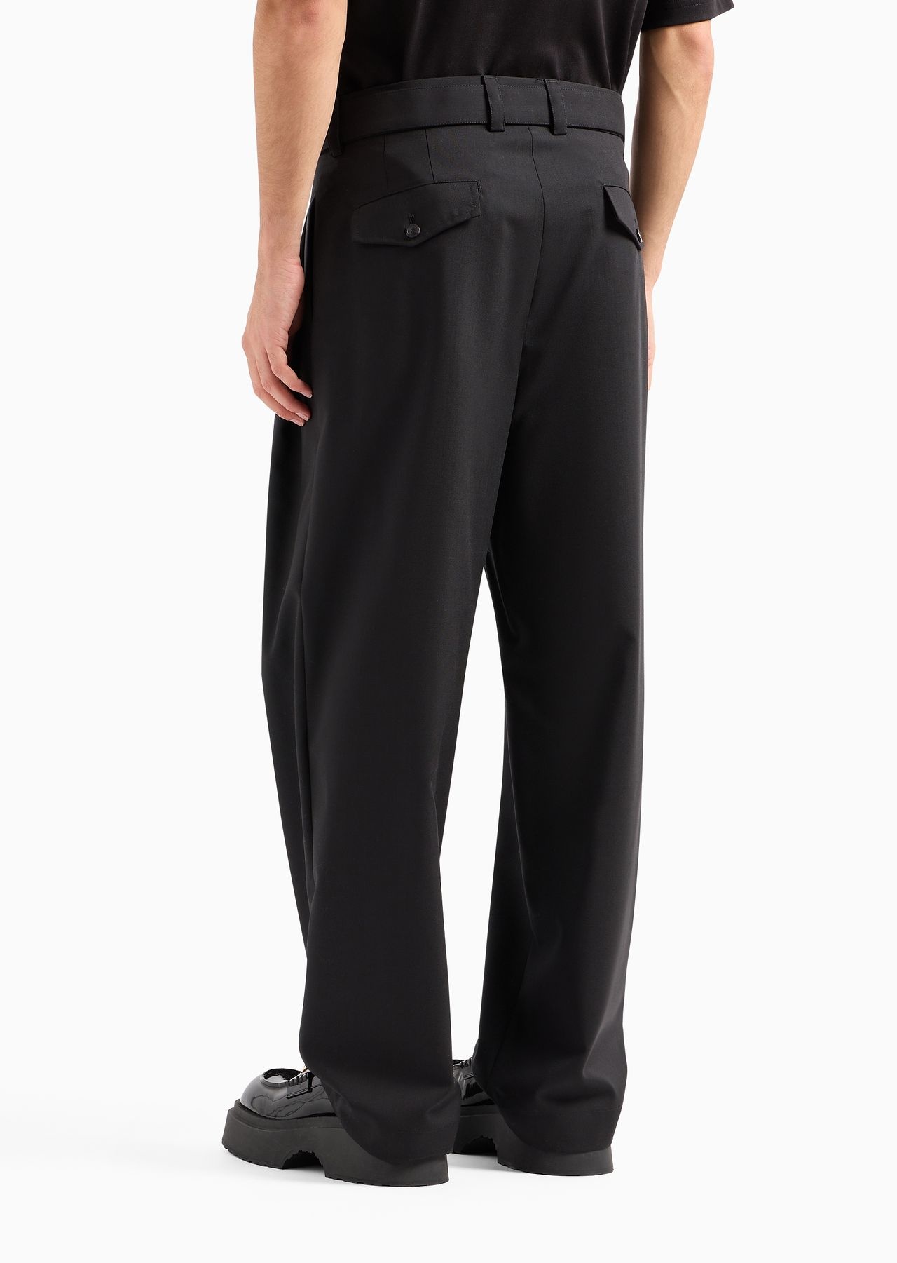 Light wool trousers with matching belt - 3
