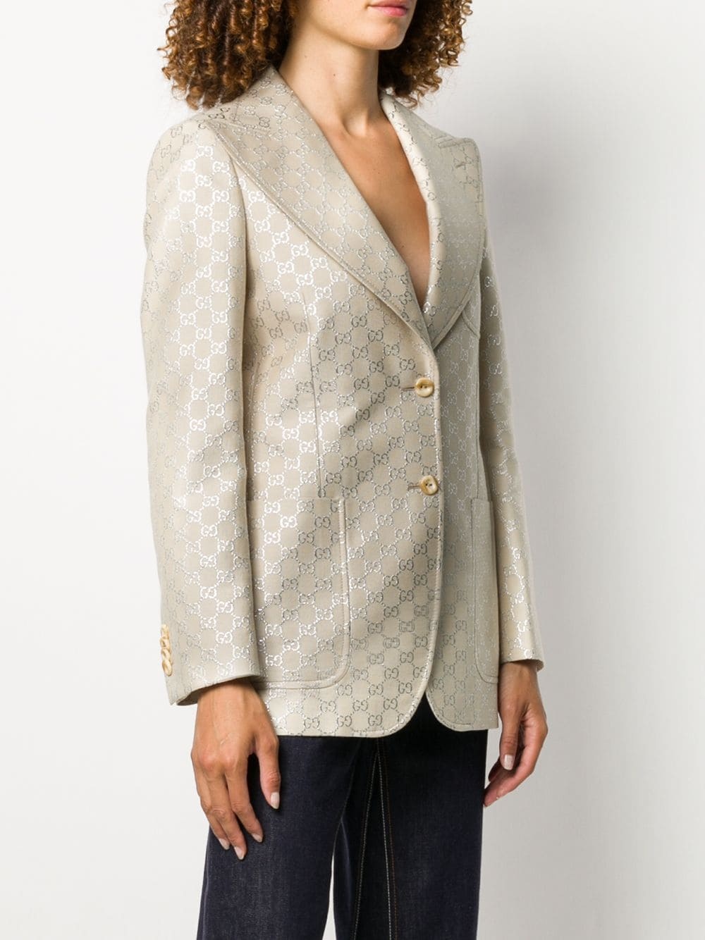 GG lamé blazer - 3