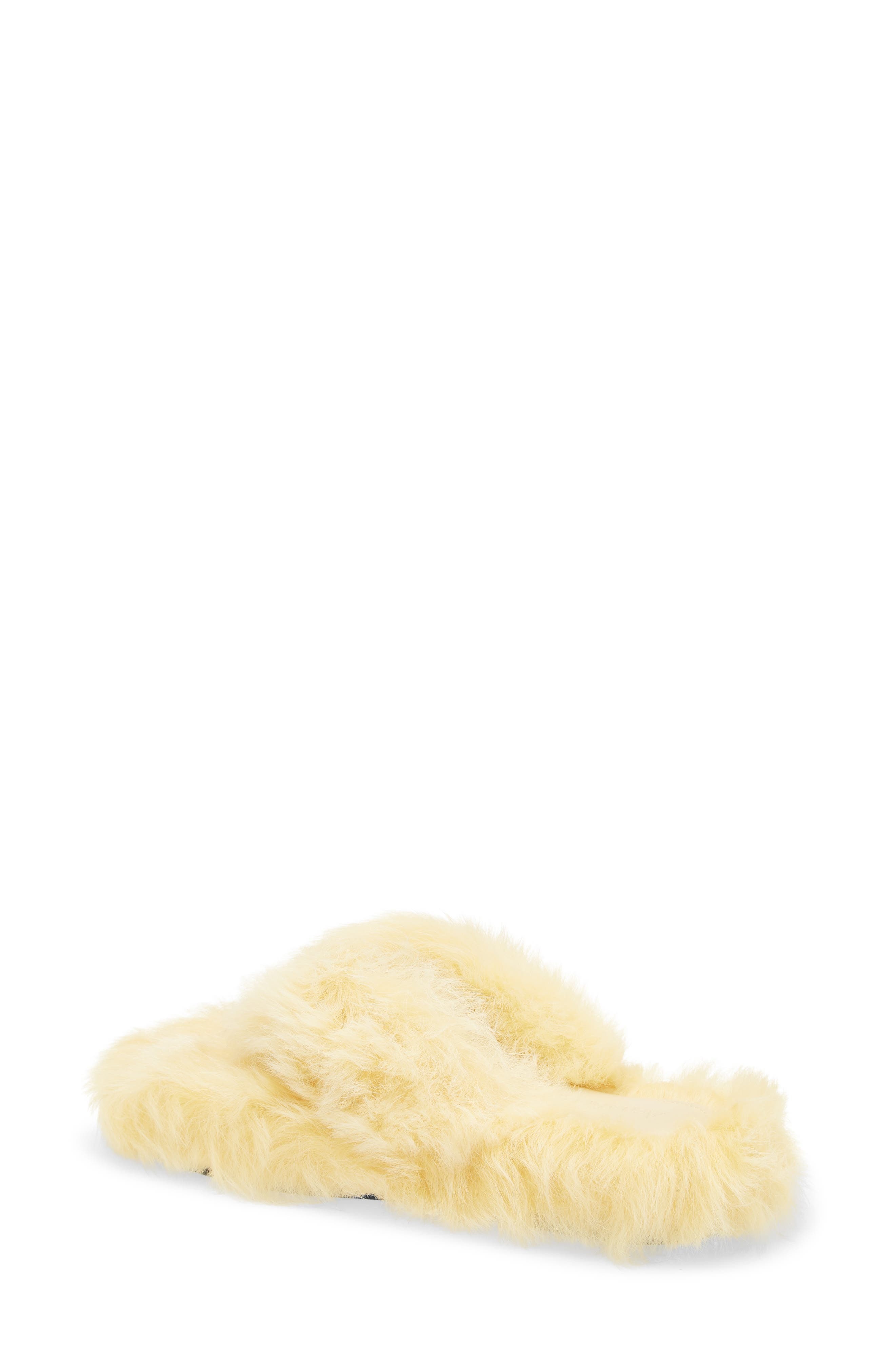 Acne Studios Blurr Shearling Flip Flop in Canary Yellow at Nordstrom - 2