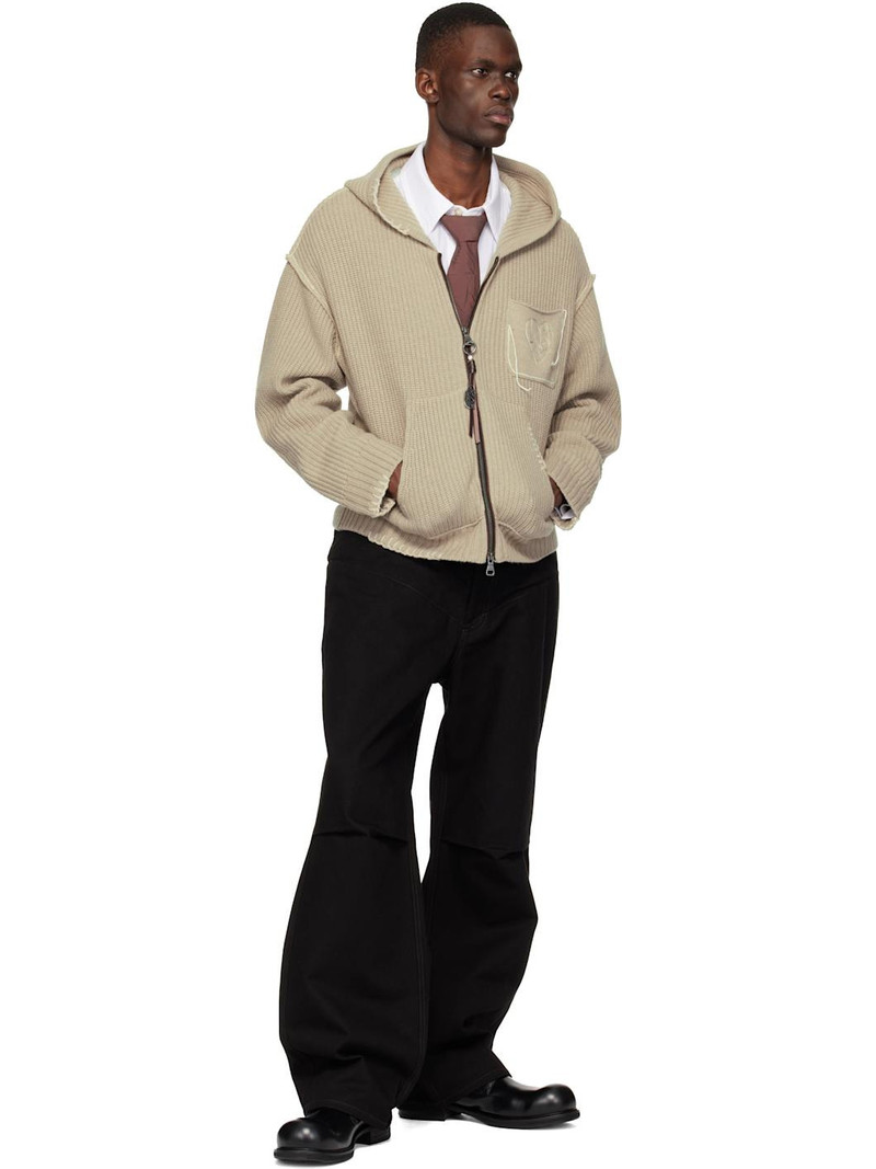 Andersson Bell Beige Heart Logo Zip-Up Hoodie outlook