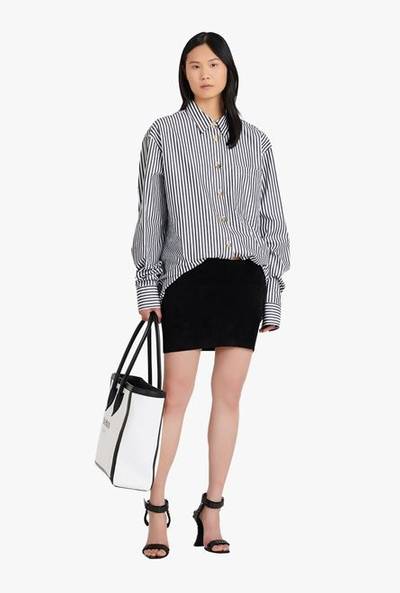 Balmain Short black knit skirt outlook